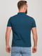 Базовая хлопковая футболка-поло синего цвета | 6728290 | фото 2