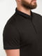 Базова бавовняна футболка-поло чорного кольору | 6728296 | фото 3