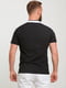 Бавовняна чорна футболка-поло з контрастним оздобленням | 6728302 | фото 2
