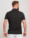 Базова чорна футболка-поло з візерунком на комірі | 6728304 | фото 2