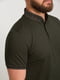 Базова футболка-поло кольору хакі з візерунком на комірі | 6728305 | фото 4