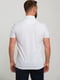 Базова біла футболка-поло з візерунком на комірі | 6728309 | фото 2