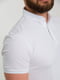 Базова біла футболка-поло з візерунком на комірі | 6728309 | фото 4