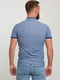 Світло-синя футболка-поло з контрастними манжетами та оздобленням горловини | 6728318 | фото 2