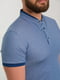 Світло-синя футболка-поло з контрастними манжетами та оздобленням горловини | 6728318 | фото 3