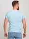 Бавовняна футболка небесного кольору з принтом | 6728341 | фото 2