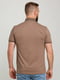 Базовая коричневая футболка-поло с узором на воротнике | 6728345 | фото 2