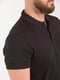 Черная футболка-поло в фактурною полоску | 6728350 | фото 3