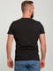 Бавовняна чорна футболка з фактурним малюнком | 6728351 | фото 2