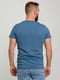 Бавовняна синя футболка з фактурним написом | 6728359 | фото 2
