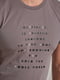 Хлопковая кофейная футболка с текстовым принтом | 6728361 | фото 3