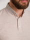 Фактурна бежева футболка-поло з контрастними вузькими смужками | 6728367 | фото 4