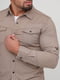 Джинсовая бежевая рубашка с карманами | 6728460 | фото 4