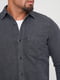 Джинсовая рубашка антрацитового цвета с карманами | 6728464 | фото 4