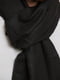 Чорний вовняний шарф з бахромою | 6728714 | фото 2