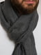 Сірий вовняний шарф з бахромою | 6728715 | фото 2