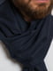Синій вовняний шарф з бахромою | 6728716 | фото 2