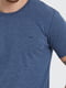 Базовая хлопковая футболка синего цвета | 6728765 | фото 5