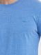 Базовая хлопковая футболка светло-синего цвета | 6728766 | фото 6