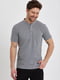 Базова сіра футболка-поло з коміром-стійкою | 6728771 | фото 4