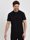Базовая черная футболка-поло с воротником-стойкой | 6728785 | фото 3