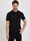 Базовая черная футболка-поло с воротником-стойкой | 6728785 | фото 4