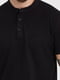 Базовая черная футболка-поло с воротником-стойкой | 6728785 | фото 5