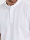 Базова біла футболка-поло з коміром-стійкою | 6728786 | фото 6