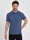 Базова синя футболка-поло з коміром-стійкою | 6728787