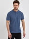 Базовая синяя футболка-поло с воротником-стойкой | 6728787 | фото 3