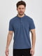 Базовая синяя футболка-поло с воротником-стойкой | 6728787 | фото 4