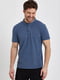 Базова синя футболка-поло з коміром-стійкою | 6728787 | фото 5