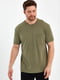 Базовая футболка цвета хаки с накладным карманом | 6728852 | фото 5