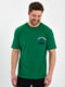 Бавовняна зелена футболка з аплікацією | 6728856 | фото 6