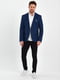 Синий клетчатый пиджак классического кроя с платком-паше | 6728894 | фото 2