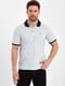 Белая футболка-поло в принт с контрастным воротником и логотипом бренда | 6728931 | фото 6