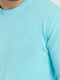 Базовый голубой трикотажный джемпер | 6728935 | фото 3