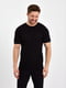 Хлопковая черная футболка с ребристой отделкой манжет и горловины | 6728941 | фото 5
