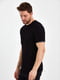 Хлопковая черная футболка с ребристой отделкой манжет и горловины | 6728941 | фото 6