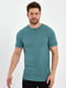 Бавовняна фісташкова футболка з ребристим оздобленням манжет та горловини | 6728942 | фото 3