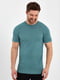Хлопковая фисташковая футболка с ребристой отделкой манжет и горловины | 6728942 | фото 5