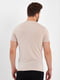Хлопковая бежевая футболка с ребристой отделкой манжет и горловины | 6728943 | фото 4