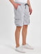 Светло-серые шорты с накладными карманами | 6728970 | фото 5