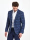 Клетчатый синий пиджак классического кроя | 6729011 | фото 6