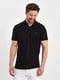 Базовая хлопковая футболка-поло черного цвета | 6729021 | фото 3