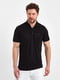 Базова бавовняна футболка-поло чорного кольору | 6729021 | фото 5