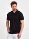 Базовая хлопковая футболка-поло черного цвета | 6729021 | фото 6