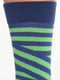 Носки хлопковые сине-зеленые с принтом | 6729132 | фото 2