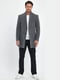 Пальто-піджак світло-сірого кольору з лацканами | 6729628 | фото 2