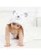 Дитячий рушник з капюшоном білого кольору з сірою окантовкою (90х90 см) | 6730725 | фото 5